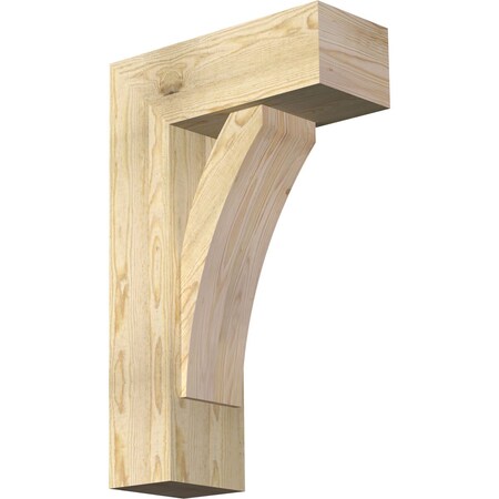 Ekena Millwork Thorton Block Rough Sawn Bracket w/ Offset Brace, Douglas Fir, 8"W x 20"D x 32"H BKT0806X20X32THR05RDF